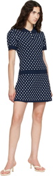 Sandy Liang Navy Tumi Sweater Minidress