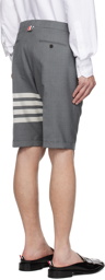 Thom Browne Gray 4-Bar Shorts