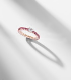 Bucherer Fine Jewellery Stretchy 18kt rose gold ring with diamond and sapphires