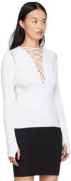 Balmain White Viscose Sweater