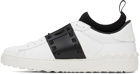 Valentino Garavani White & Black Rockstud Untitled Sneakers