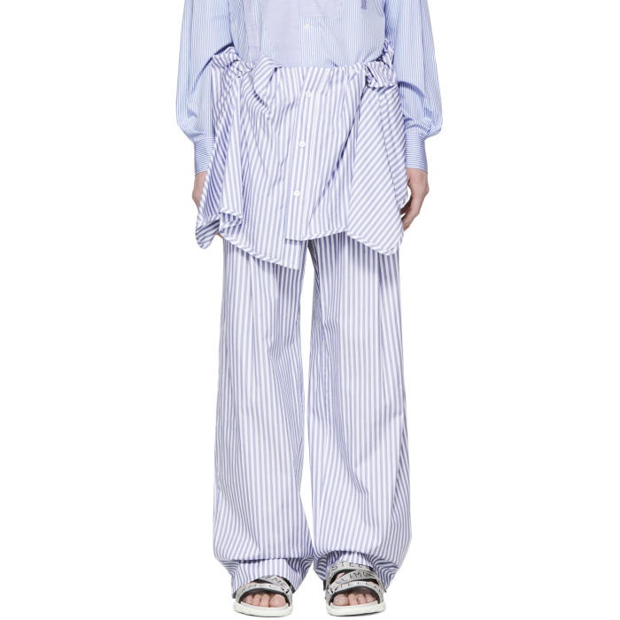 Photo: Juun.J Blue and White Striped Oversized Trousers