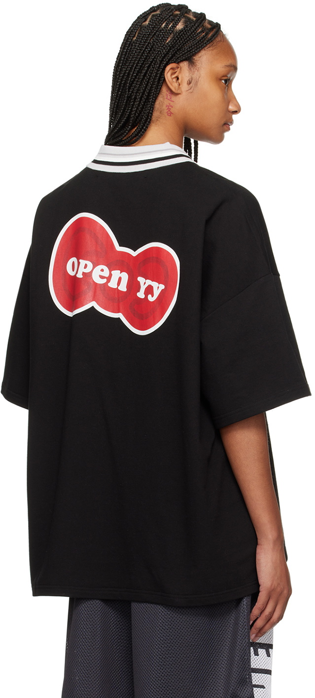 OPEN YY Black Print Polo OPEN YY