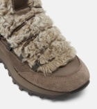 Brunello Cucinelli Monili shearling-trimmed suede sneakers