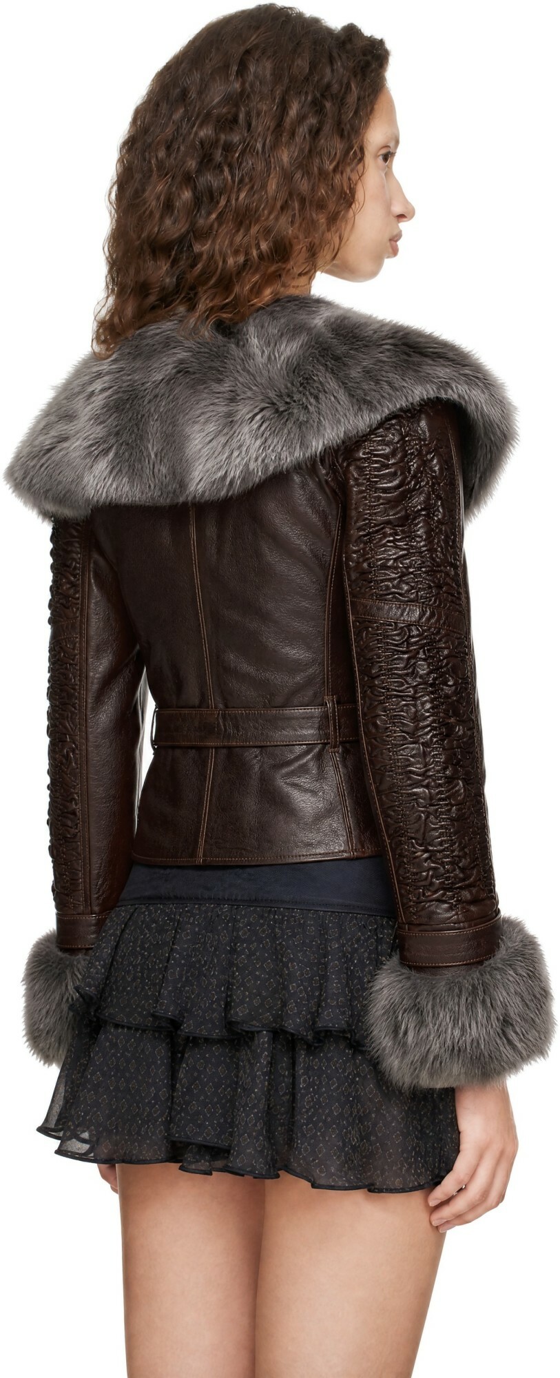 KNWLS SSENSE Exclusive Brown Smk Leather Jacket