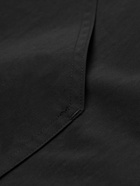 Auralee - Washed Cotton-Blend Shell Half-Zip Hooded Jacket - Black
