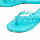 Melissa Women's x Ganni Leopard Flip Flop Slim in Blue