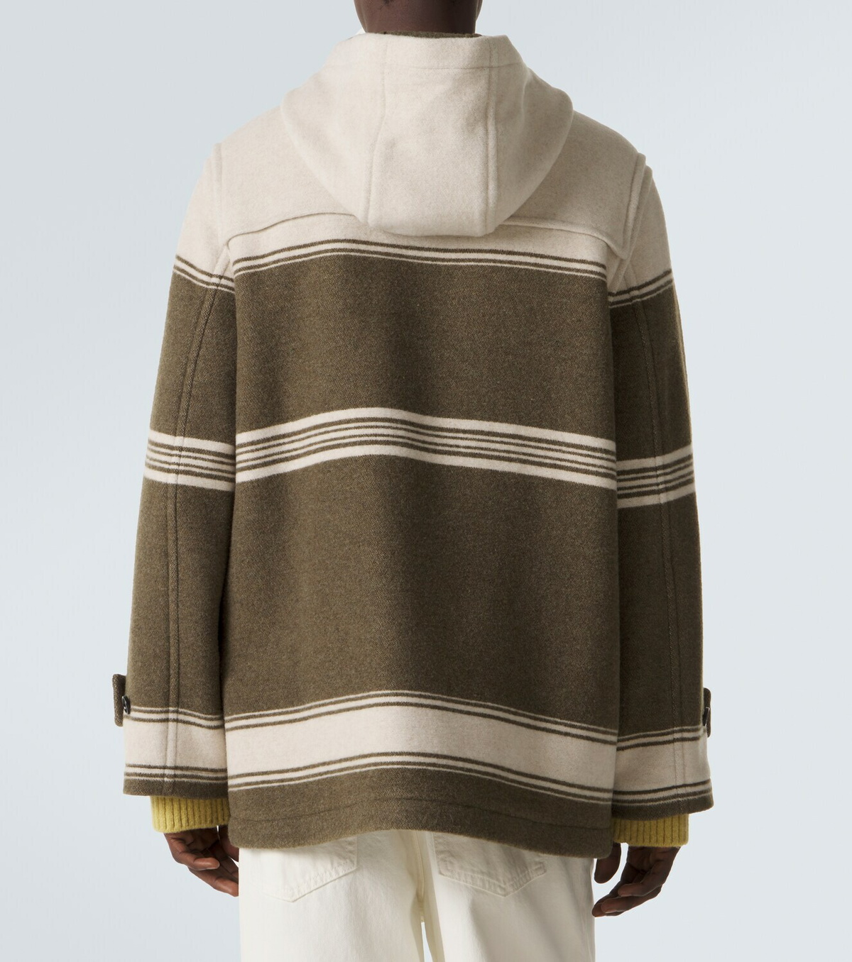 Burberry Striped wool and cotton-blend duffel coat