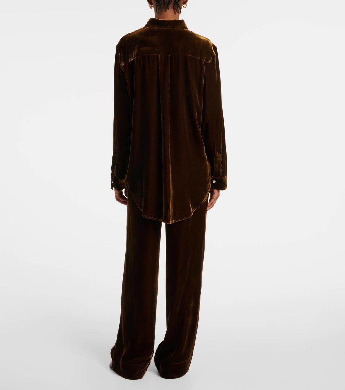 Asceno London velvet pajama shirt
