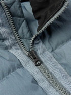 Rag & Bone - Logo-Appliquéd Quilted Cotton-Blend Shell Hooded Down Jacket - Blue