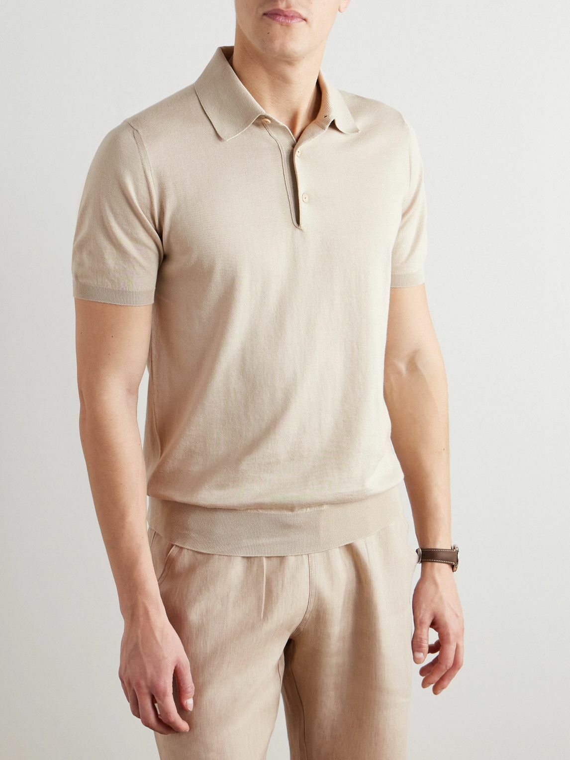 Kiton - Cotton Polo Shirt - Neutrals