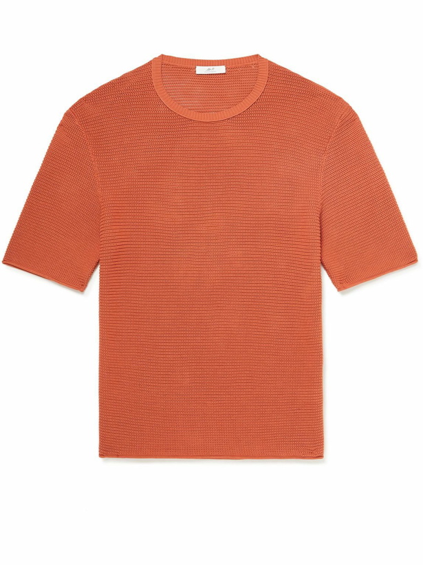 Photo: Mr P. - Open-Knit Cotton T-Shirt - Orange