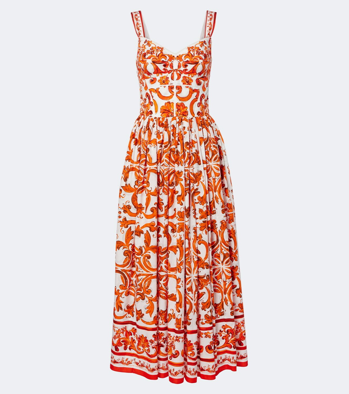 Dolce&Gabbana Majolica cotton poplin maxi dress