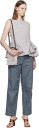 Dries Van Noten Gray Ruffled Top