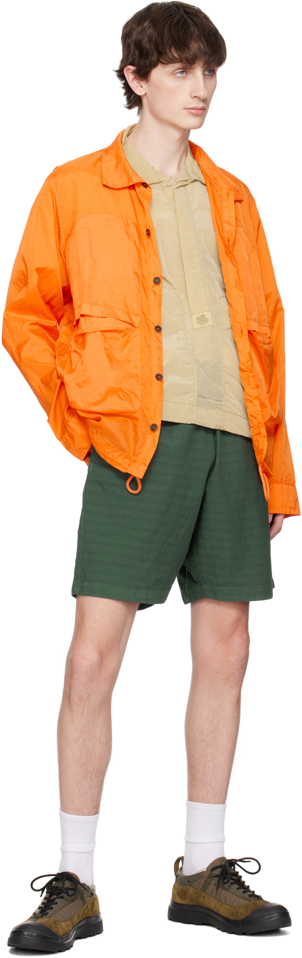 RANRA Green Stroller Stripy Cotton Shorts