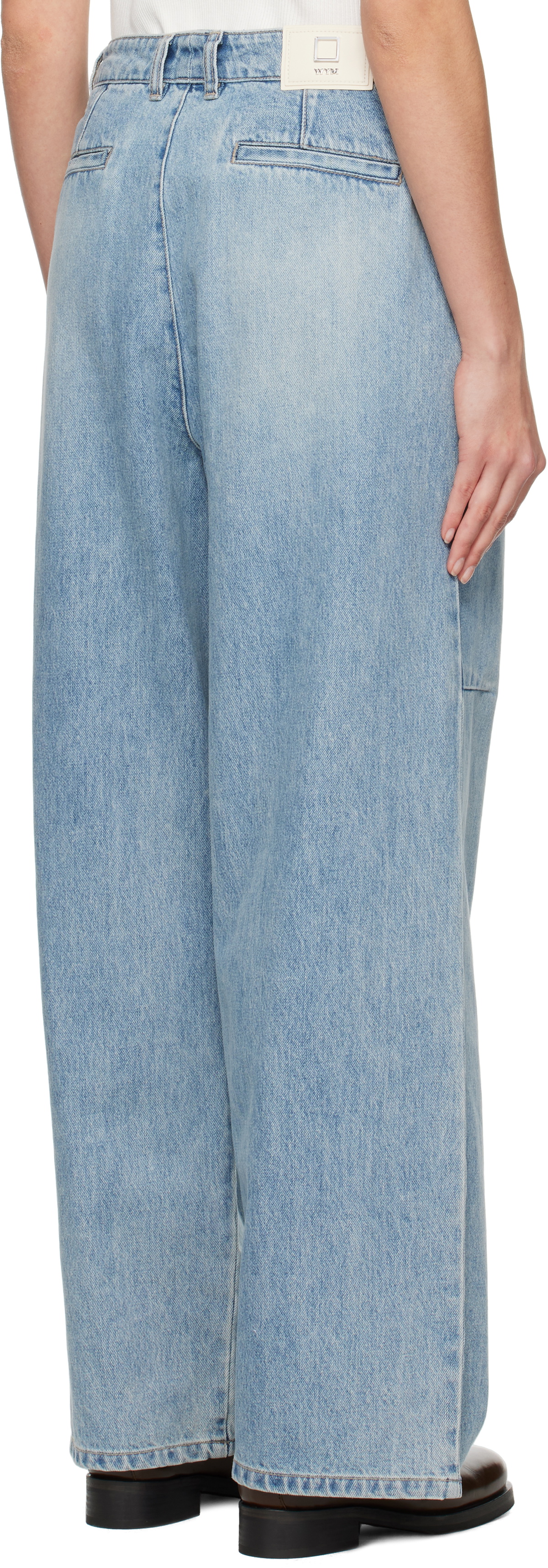WOOYOUNGMI Blue One-Tuck Wide Jeans