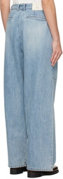 WOOYOUNGMI Blue One-Tuck Wide Jeans