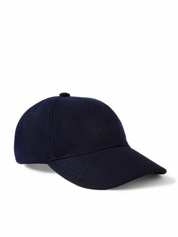 Photo: A.P.C. - Charlie Logo-Embroidered Wool-Blend Baseball Cap - Blue