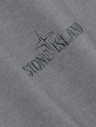 Stone Island - Logo-Embroidered Garment-Dyed Cotton-Jersey T-Shirt - Gray
