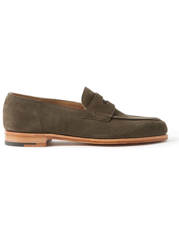 Photo: JOHN LOBB - Lopez Suede Penny Loafers - Brown