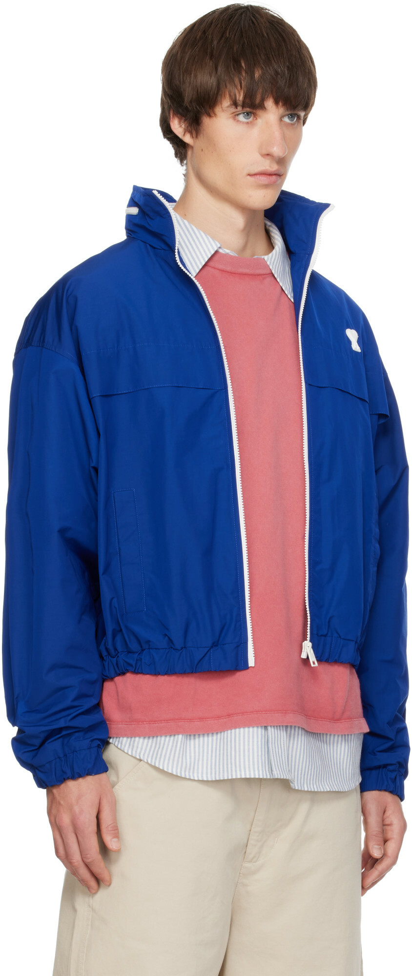 AMI Paris Blue Ami de Coeur Windbreaker Jacket
