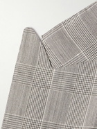 Kingsman - Slim-Fit Double-Breasted Checked Linen and Wool-Blend Suit Jacket - Gray