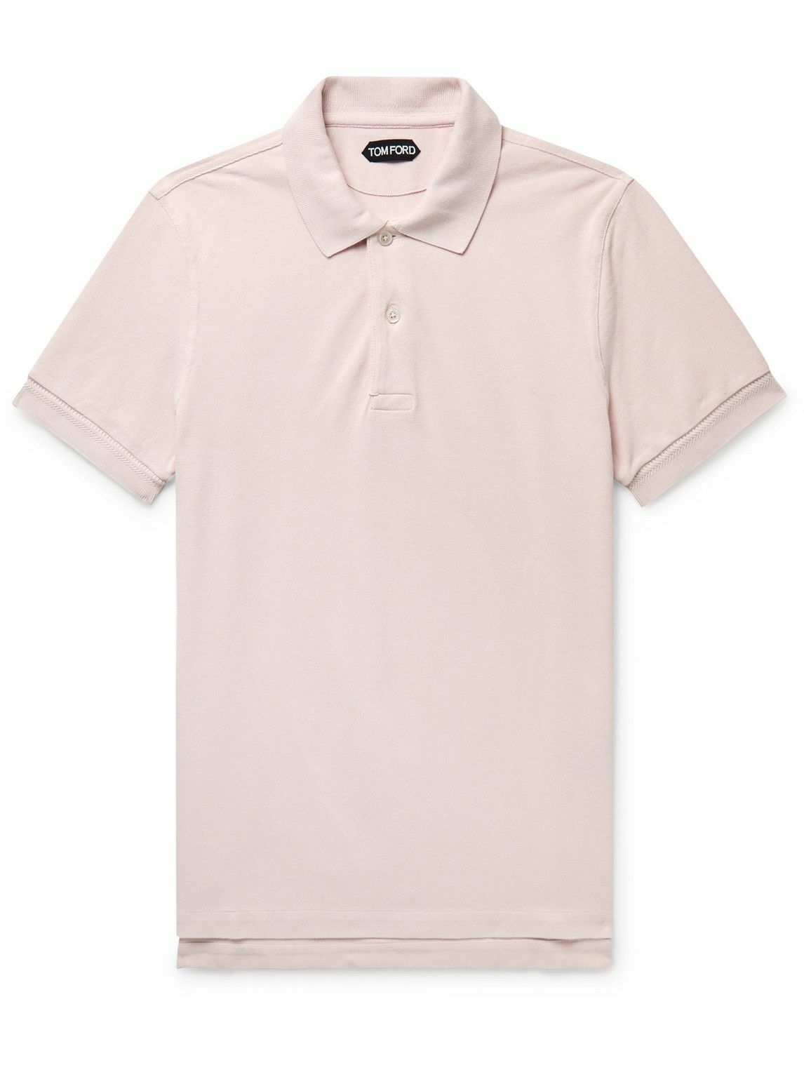 TOM FORD - Garment-Dyed Cotton-Piqué Polo Shirt - Pink TOM FORD