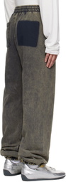 We11done Gray Teddy ID Jogger Sweatpants