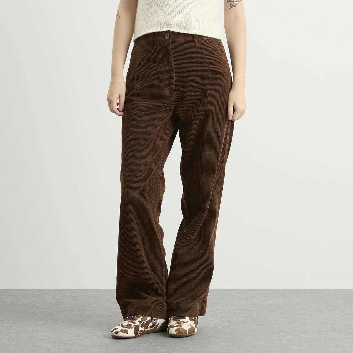 Nothing Written Women's Corduroy Carpenter Pants in Dark Brown