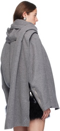 Blumarine Gray Felt Scarf Bomber