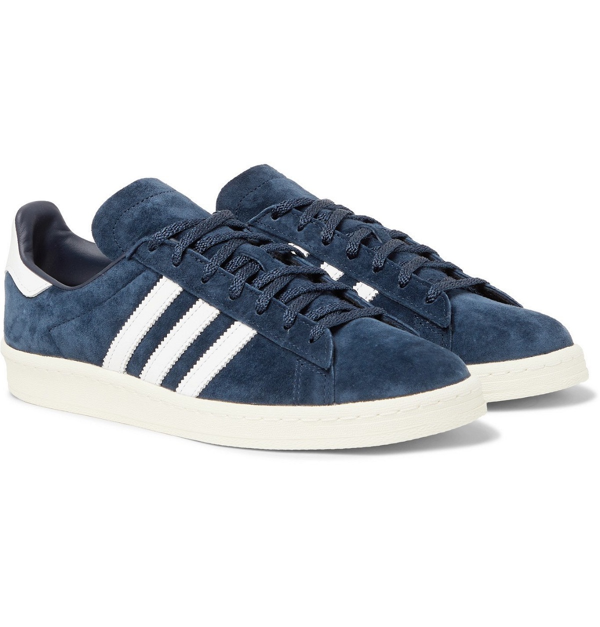 - Campus Leather-Trimmed Suede Sneakers - Blue Originals