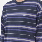 WTAPS Men's 07 Long Sleeve Stripe T-Shirt in Navy