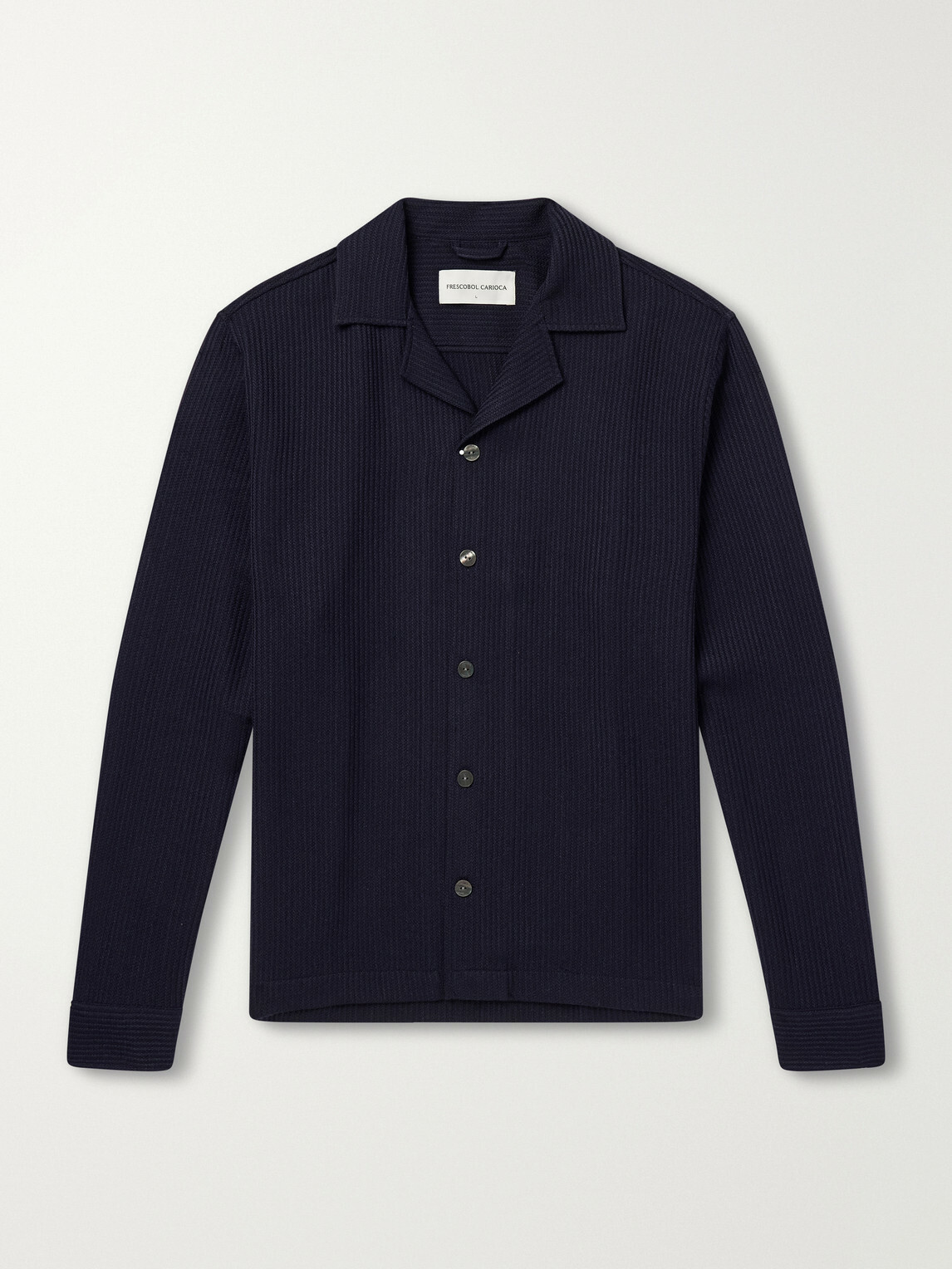 Frescobol Carioca - Safra Camp Collar Wool Shirt - Blue
