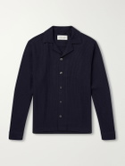 Frescobol Carioca - Safra Camp Collar Wool Shirt - Blue