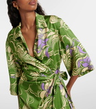 Dries Van Noten Printed satin wrap dress