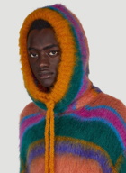 Fuzzy Stripe Hooded Sweater in Multicolour
