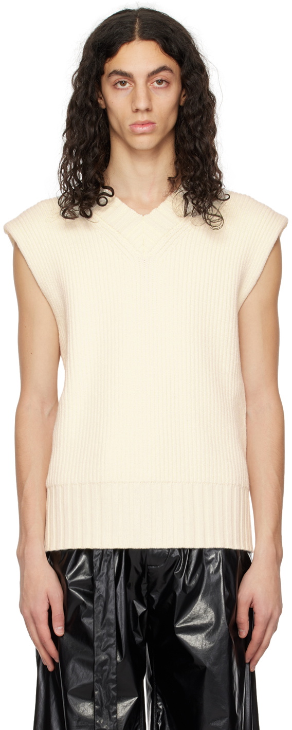 ANDREĀDAMO Off-White Layered Back Vest