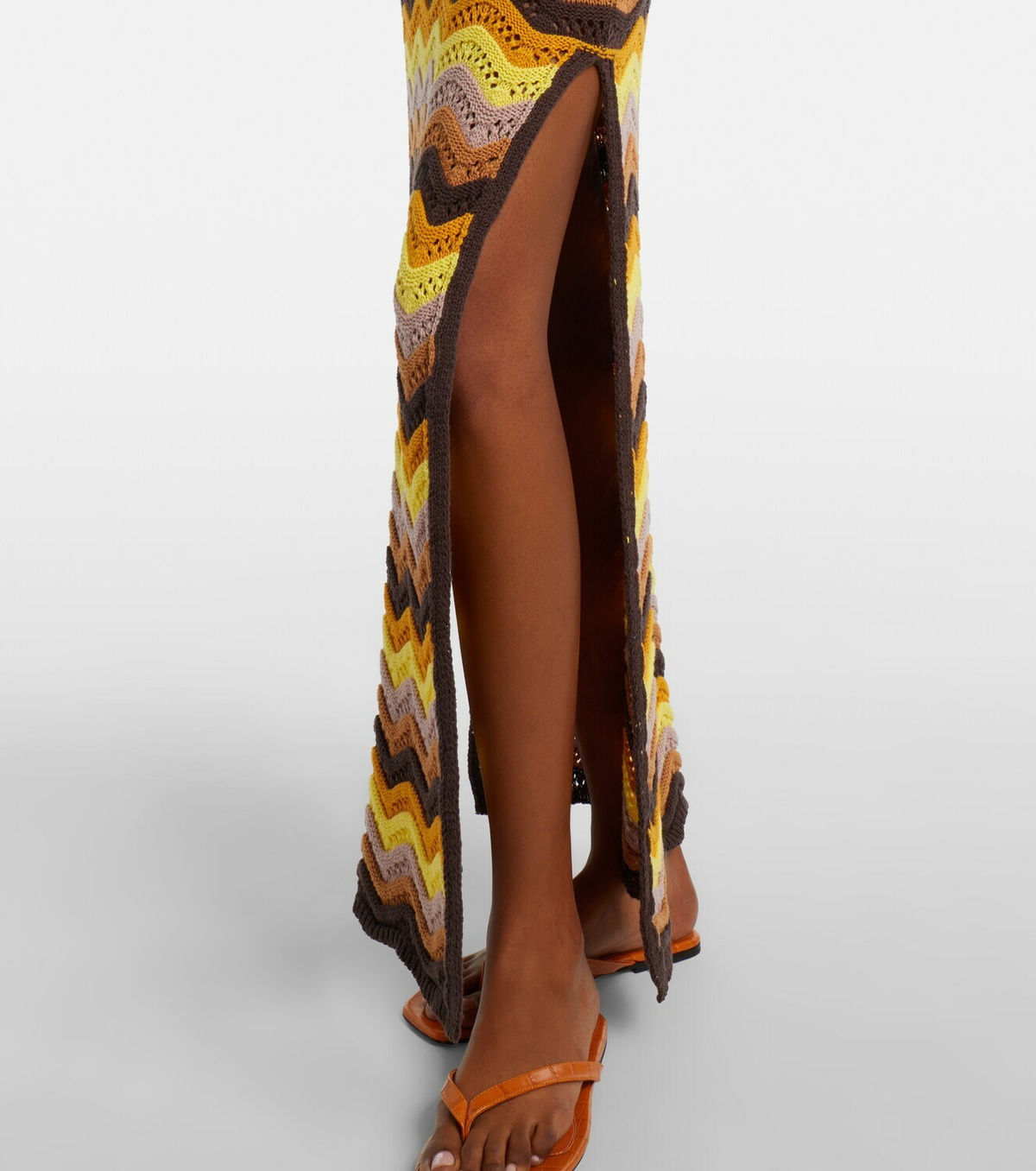 Bananhot Charli chevron crochet cotton-blend maxi dress