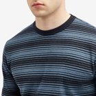 Norse Projects Men's Johannes Spaced Stripe T-Shirt in Steel Blue
