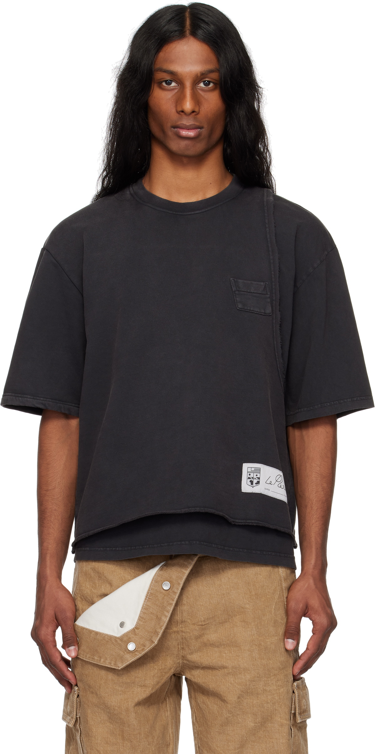le PÈRE Black Torn T-shirt
