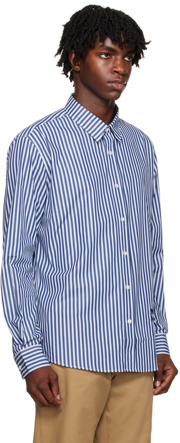 Maison Kitsuné Blue Striped Shirt Maison Kitsune
