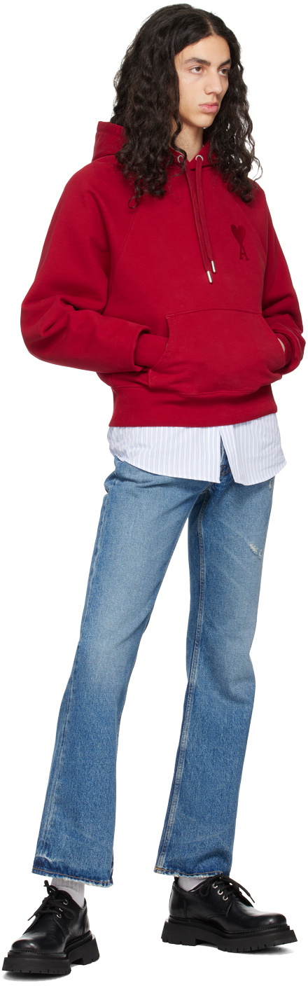 AMI Paris Red Ami de Cœur Hoodie