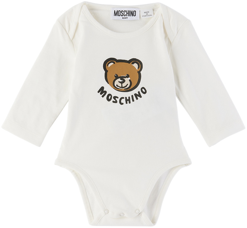 Moschino Baby White Teddy Bear Bodysuit Moschino