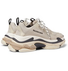 Balenciaga - Triple S Mesh, Nubuck and Leather Sneakers - Neutrals