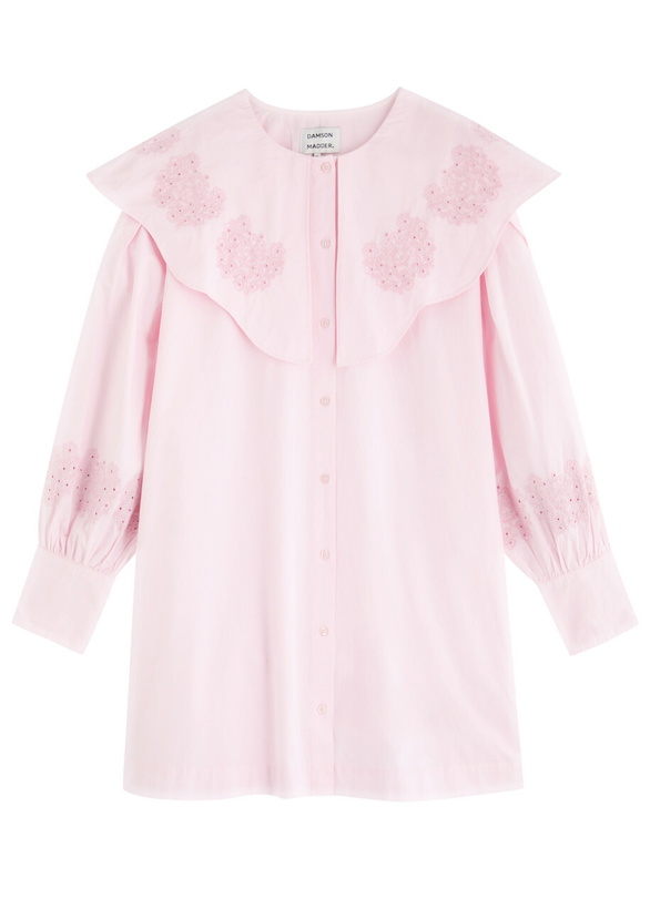 Photo: Damson Madder Mimi Broderie Anglaise Cotton Mini Dress Pink