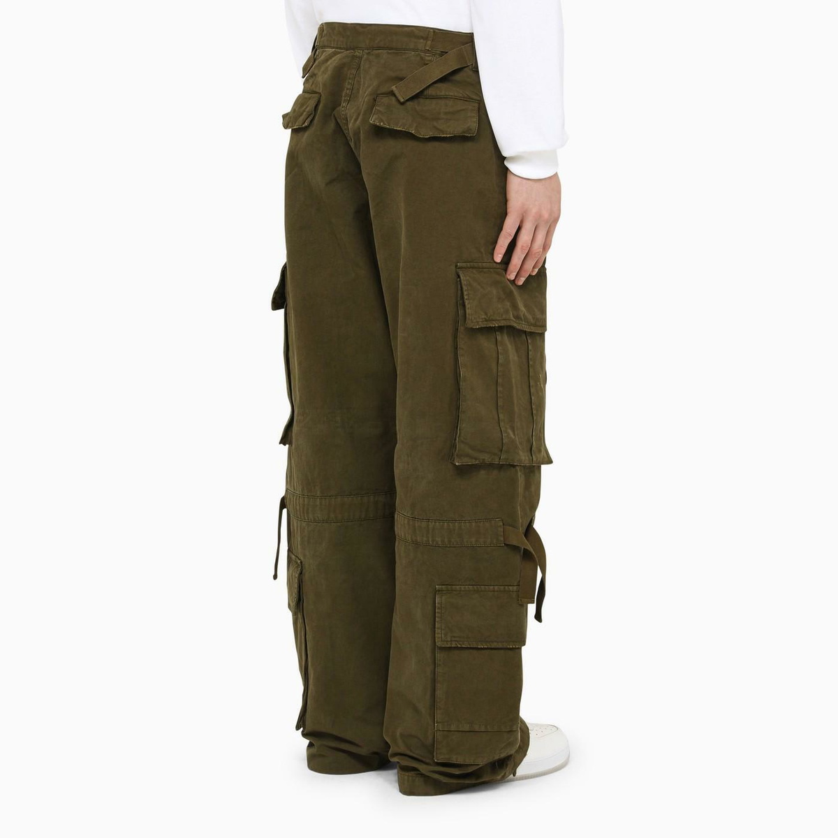 DARKPARK Military Green Cotton Baggy Cargo Trousers