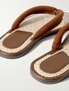 TOM FORD - Brighton Suede and Raffia Sandals - Brown