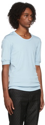 Dries Van Noten Blue Ribbed Low T-Shirt