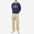 Casablanca Men's Stacked Logo Crew Sweat in Navy