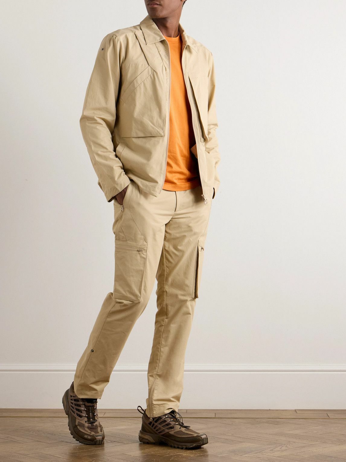 SAIF UD DEEN - Holster Straight-Leg Panelled Cotton-Blend Canvas Cargo Trousers - Neutrals